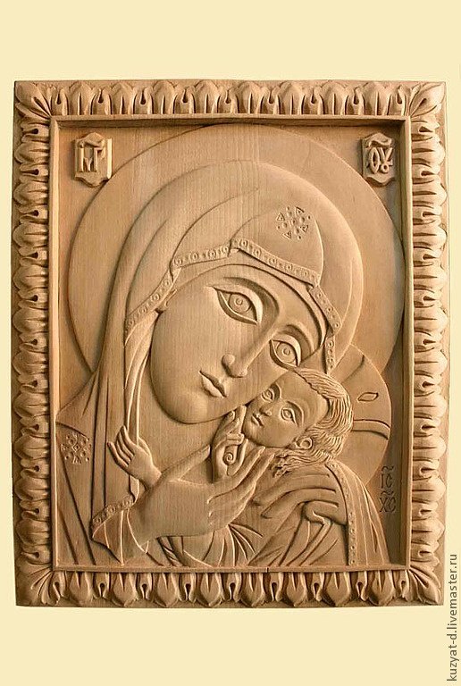 Казанская икона Божией матери резьба по дереву