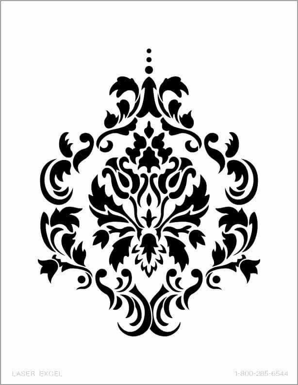 Дамасский узор трафарет для стен