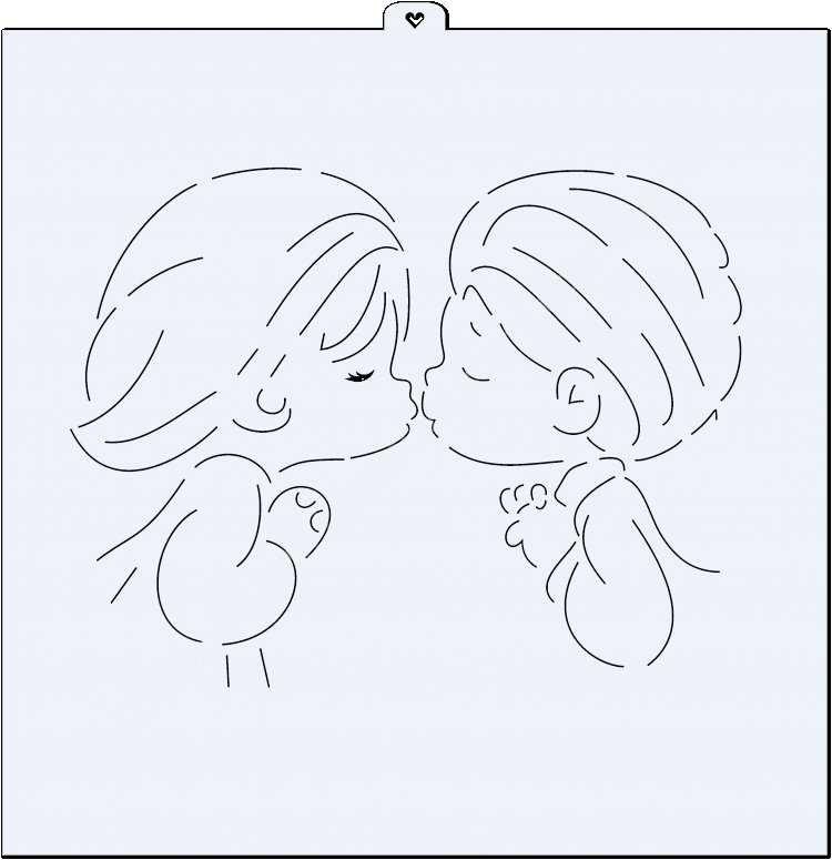 Трафарет девочки для торта