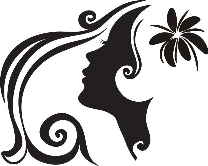 Силуэт лица женщины для детей