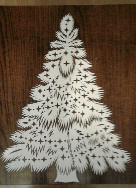 Вытынанки елочка пушистая