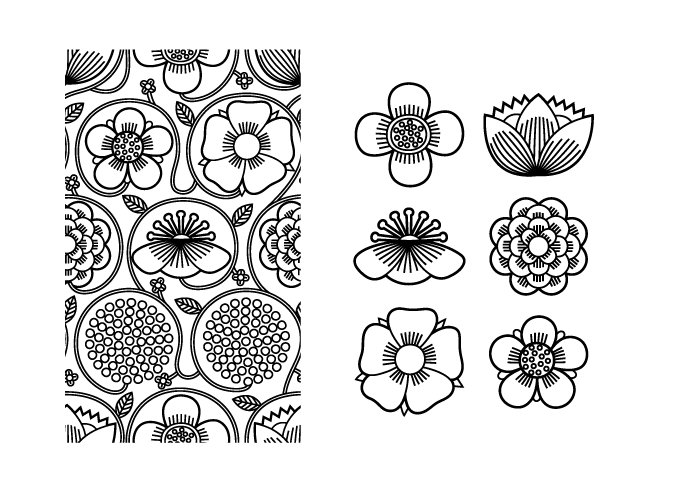 Японский орнамент трафарет