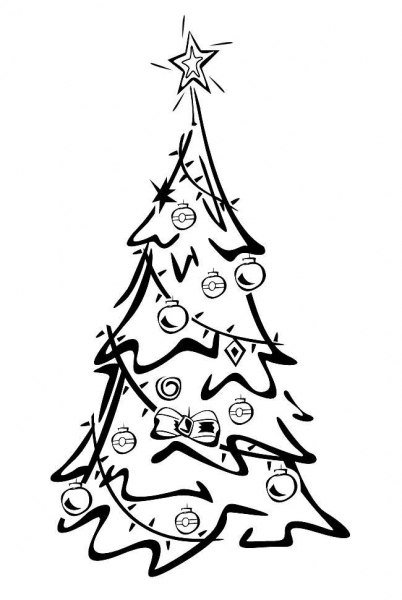 Трафарет елки для выжигания