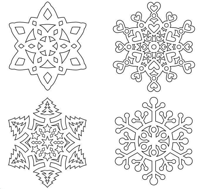 Новогодние снежинки трафареты