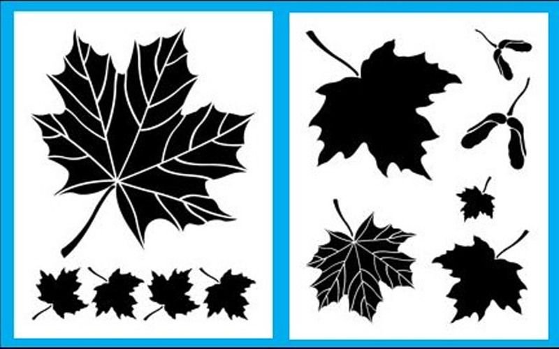 Трафарет листья для стен
