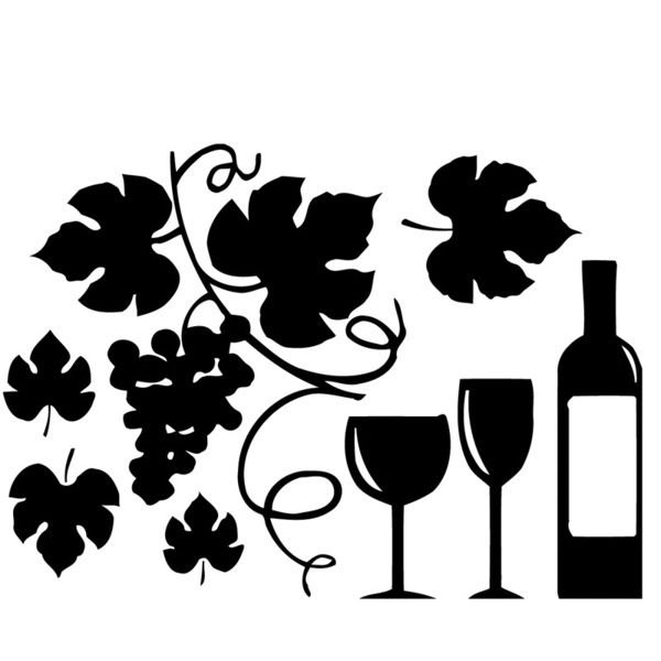 Трафарет вино