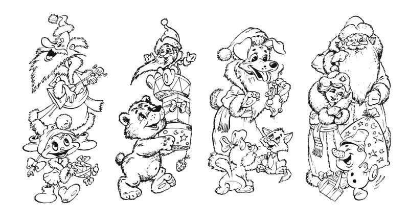 Трафарет для выжигания по дереву новый год