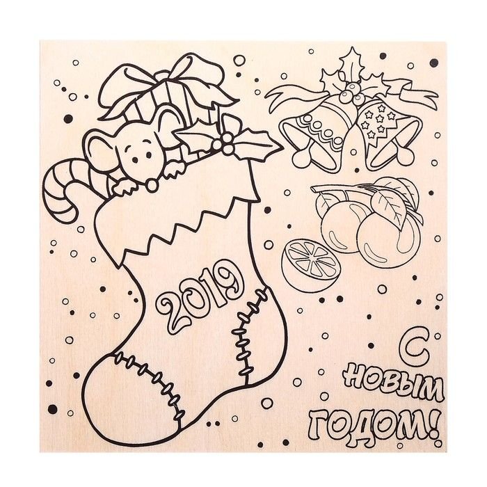 Новогодние рисунки для выжигания по дереву