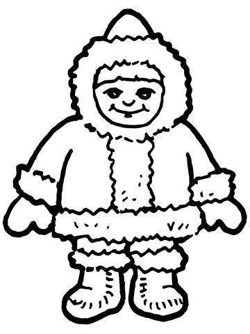 Эскимоска раскраска для детей