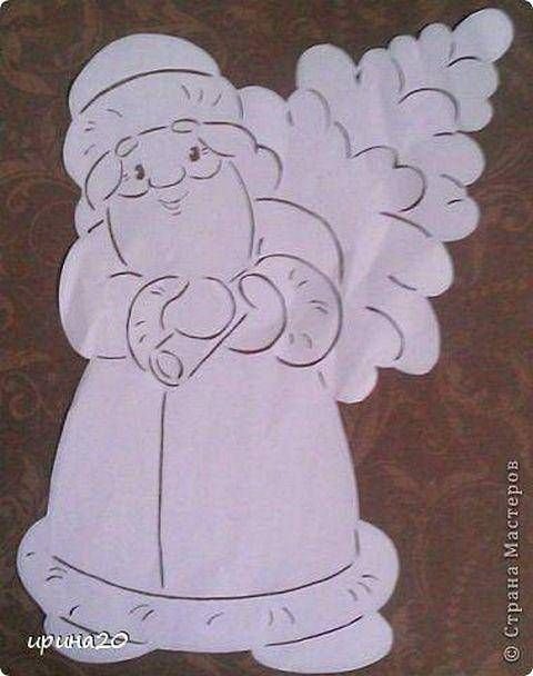 Дед Мороз вырезать из бумаги