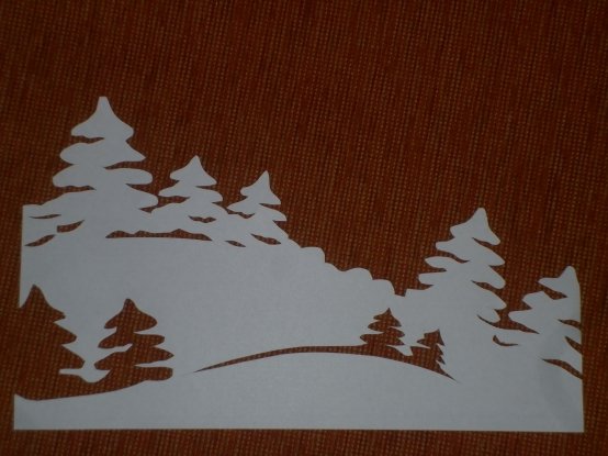 Трафареты на окна лес