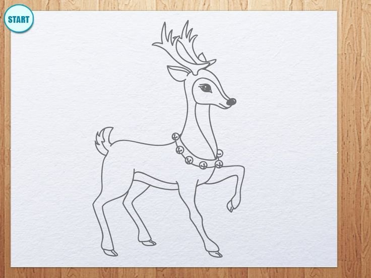 Олень рисунок