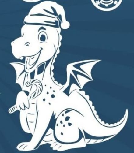 Трафарет на окна новый год 2024 дракон