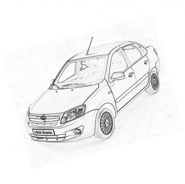 ВАЗ Лада Гранта 2022 рисунок сбоку