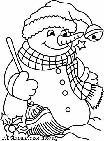 Снеговик трафарет