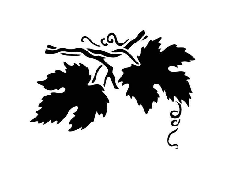 Виноградный лист трафарет