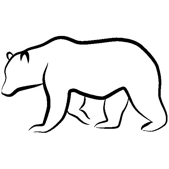 Белый медведь трафарет