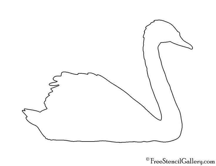 Контур лебедя для аппликации