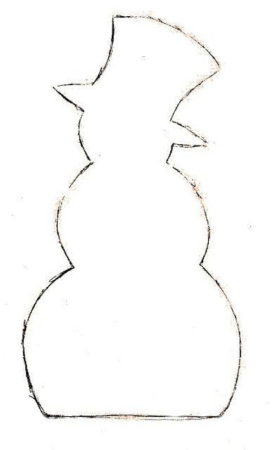 Силуэт снеговика для вырезания