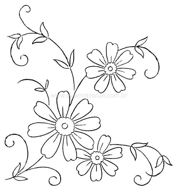 Эскиз цветов для вышивки