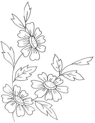 Шаблоны цветов для вышивки гладью