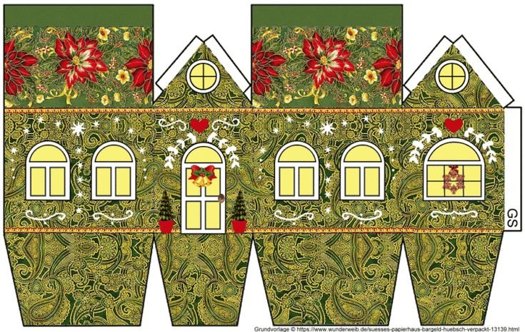 Развертка новогоднего домика