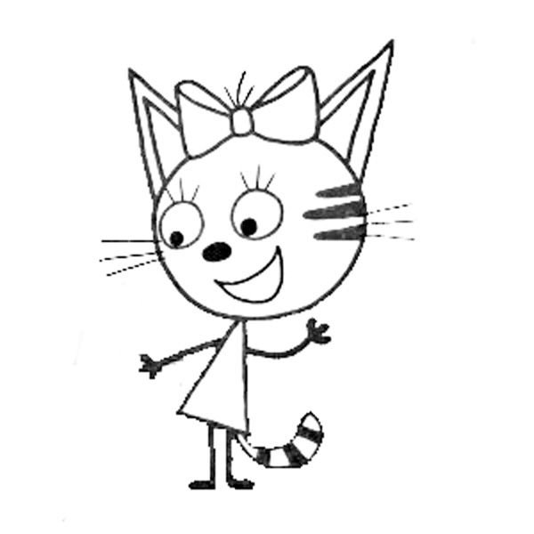 Карамелька три кота раскраска