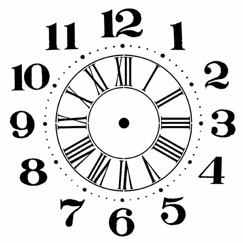 Циферблат часов трафарет