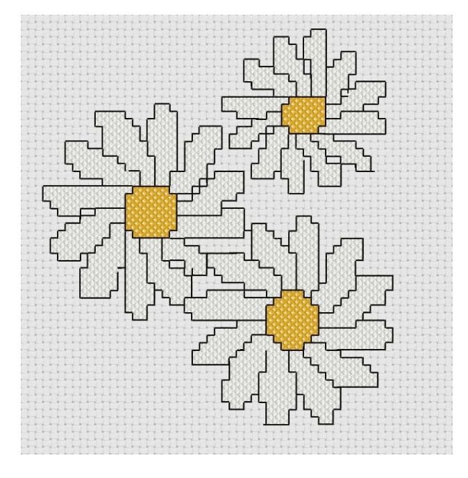 Вышивка крестом ромашки схемы