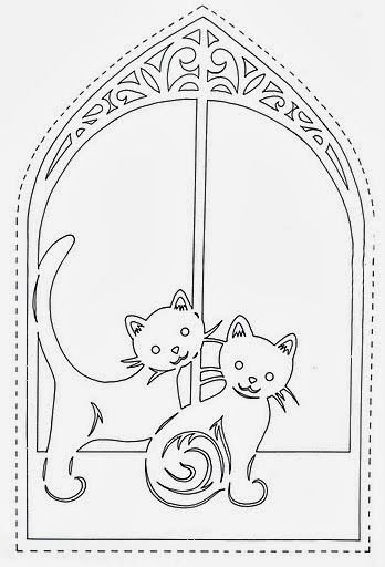 Вытынанки котята новогодние