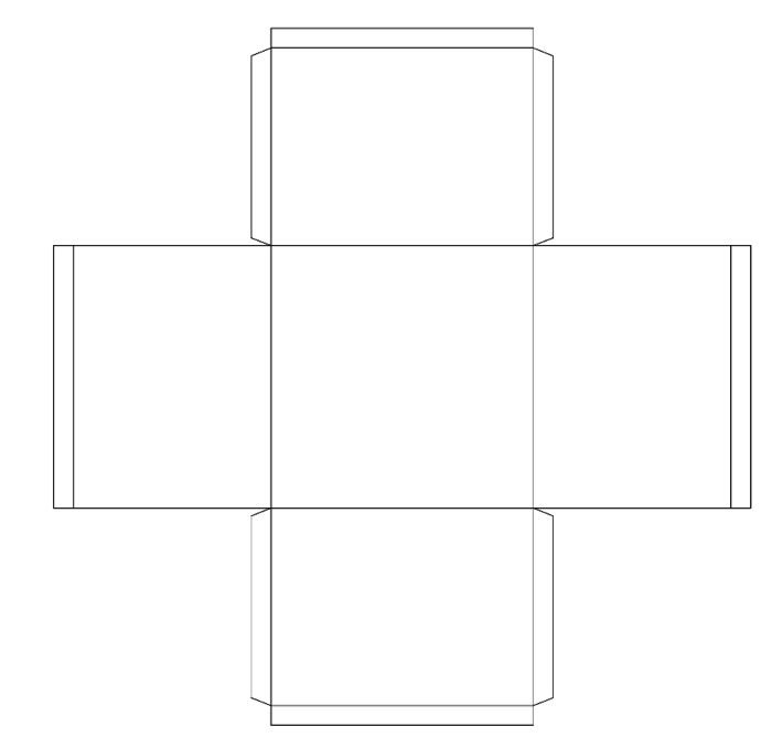 Коробка макет для печати квадратная