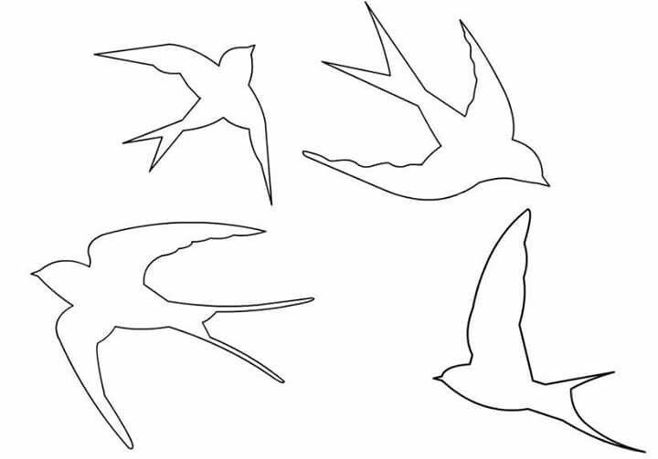 Трафарет ласточки для вырезания