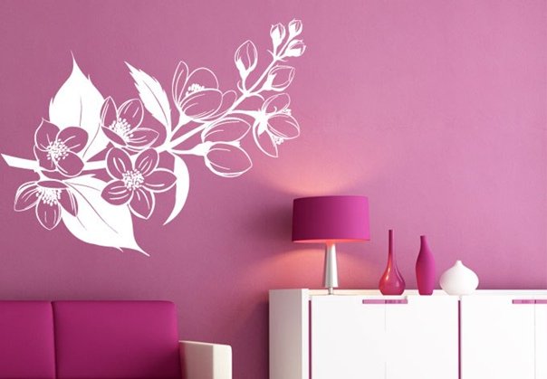 Трафарет ветки Сакуры на стену