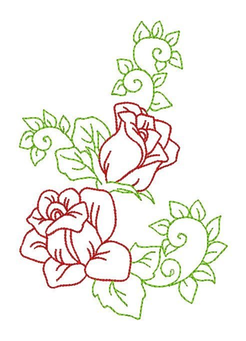 Контуры цветов для вышивки
