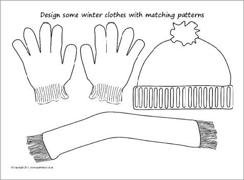 Раскраска шапка и шарф