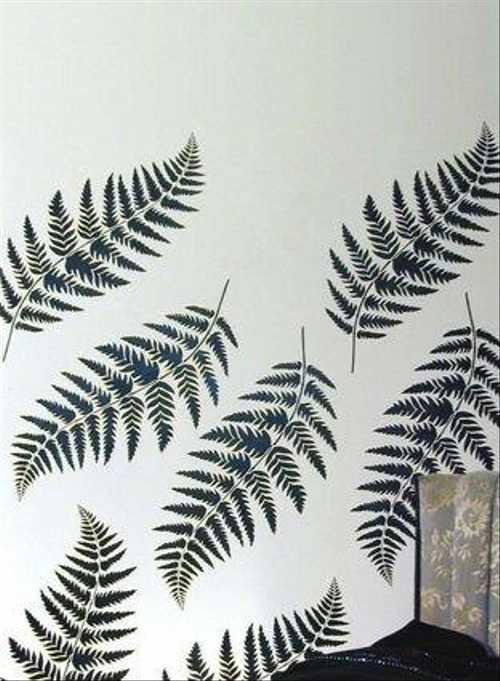 Трафареты для декора стен листья