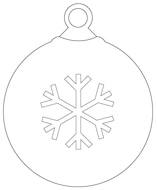 Трафарет елочной игрушки для вырезания