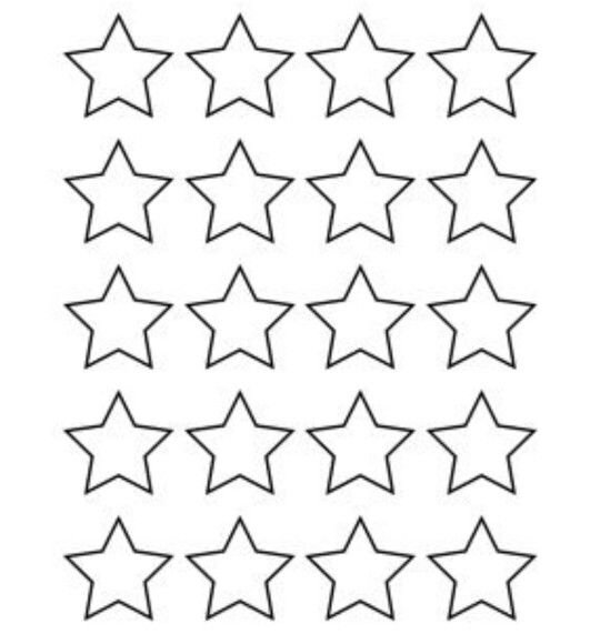 Трафарет звезды разных размеров