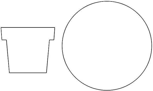 Трафарет горшок для цветов