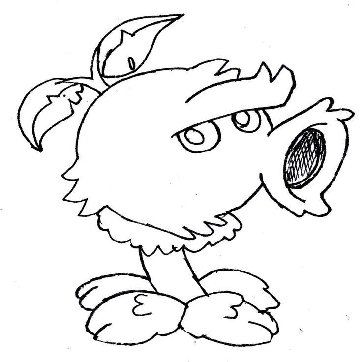 Раскраска растения против зомби Горохострел