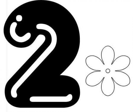 Цифра 2 трафарет для пряников