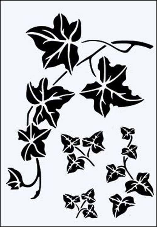 Лист плюща трафарет