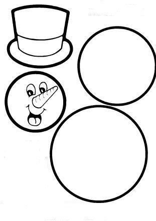 Трафарет снеговика для аппликации