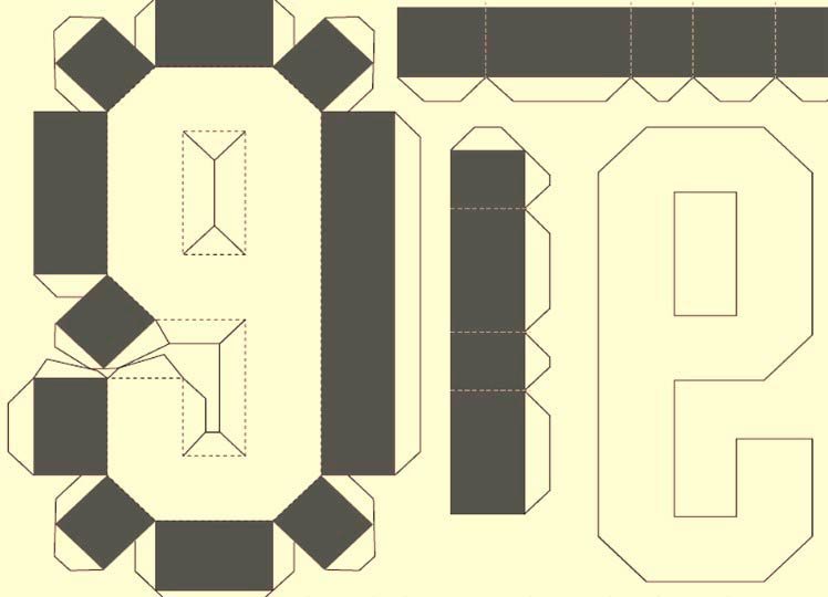 Объемные цифры из бумаги