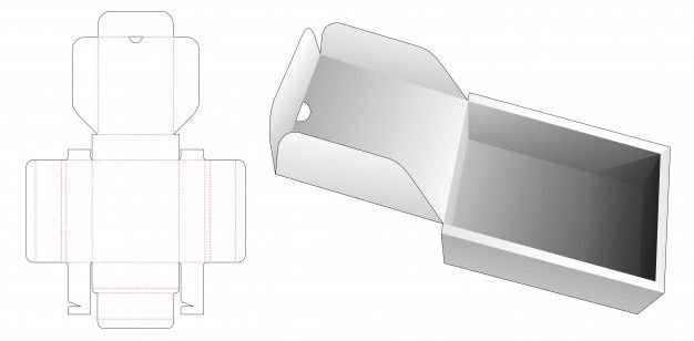 Развертка коробочки с крышкой