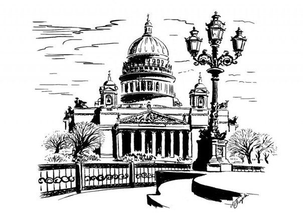 Исаакиевский собор в Санкт-Петербурге раскраска