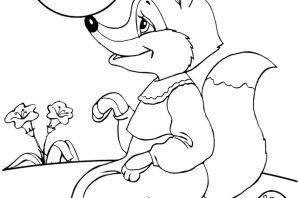 Лиса и Колобок раскраска для детей