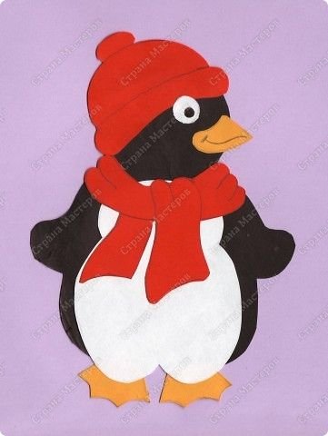 Шаблон пингвина для аппликации