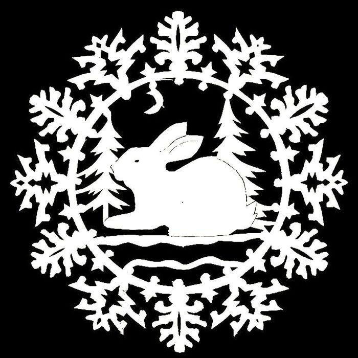 Вытынанки на окна новогодние