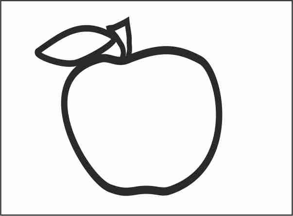 Яблоко раскраска для детей 3-4 лет